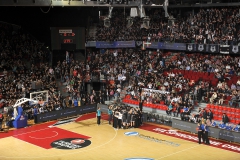 CHARLEROI, BELGIUM - APRIL 13: Players of Uxue Bilbao Basket during the Eurocup Basketball 2013 Final Uxue Bilabo Basket v PBC Lokomotiv Kuban at Spiroudome on April 13, 2013 in Charleroi, Belgium. (Photo by Rodolfo Molina/EB via Getty Images)